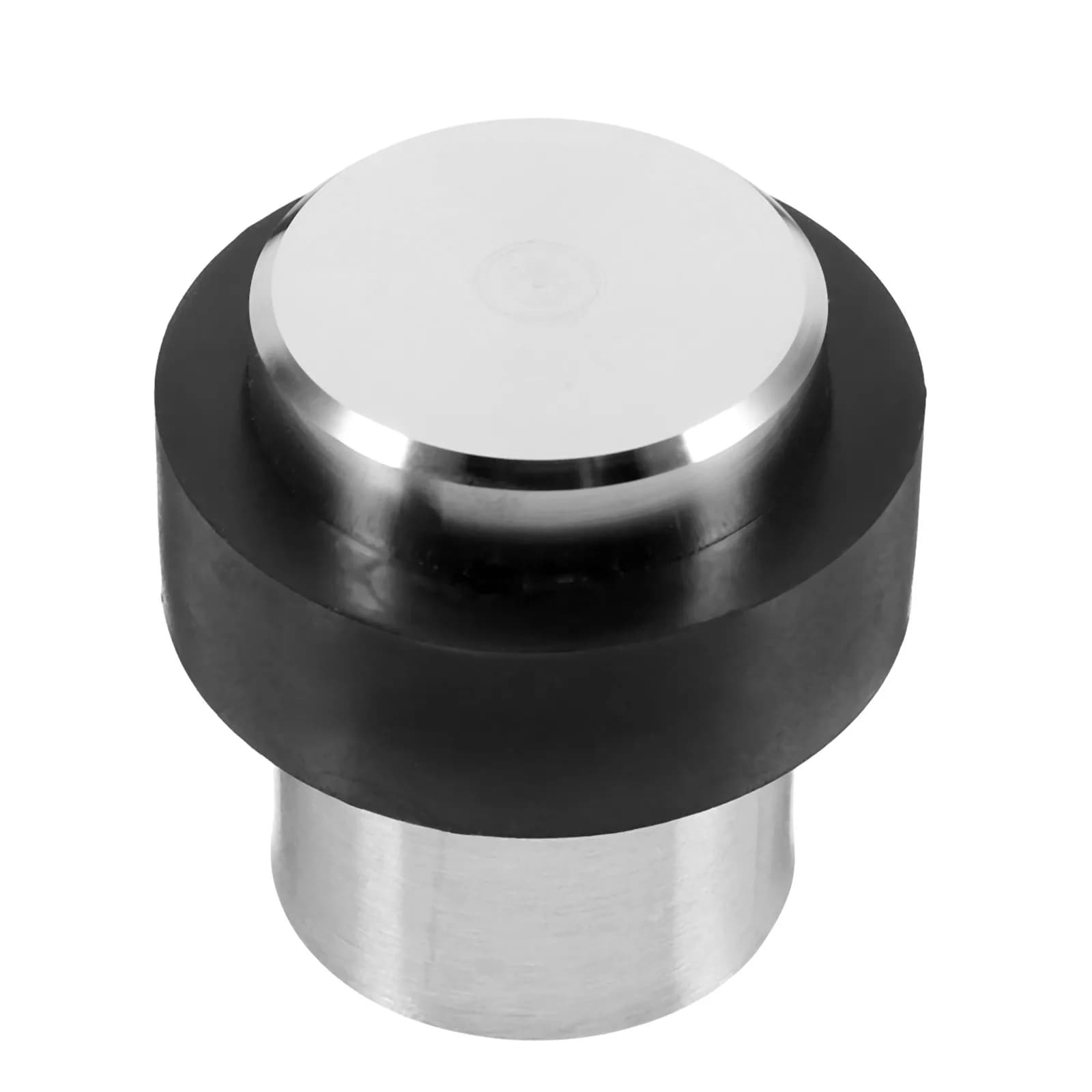Cylindrical Door Stop Heavy Duty Steel Rubber Floor Mount Door Stopper Wall Protector Noise Reduction Quiet Home Office