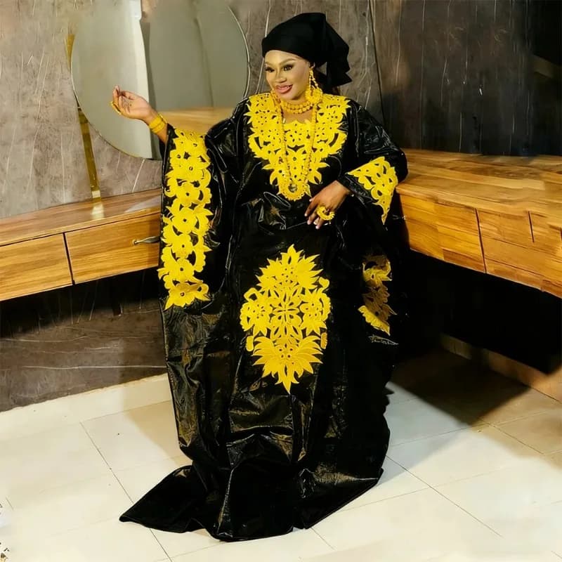 Abiti Africani Taglie Forti per Donne, Dashiki Ankara Ricamato, Caftano Boubou, Vestito Bazin per Matrimoni e Feste 2026