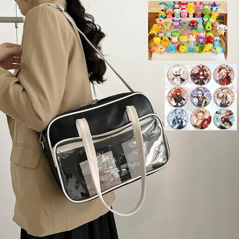 Borsa a tracolla bidimensionale per bambola bidimensionale Itabag trasparente a spalla singola in stile scuola giapponese