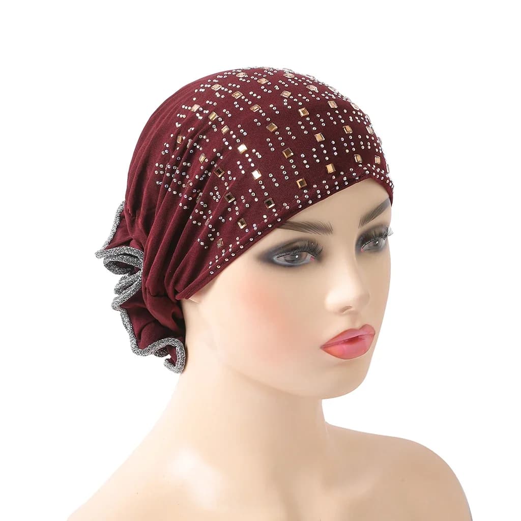 H008 Ultimo Modello di Turbante Musulmano, Hijab Elasticizzato, Copricapo Integrale Pronto da Indossare, Sciarpa per la Testa da Donna Sotto il Hijab