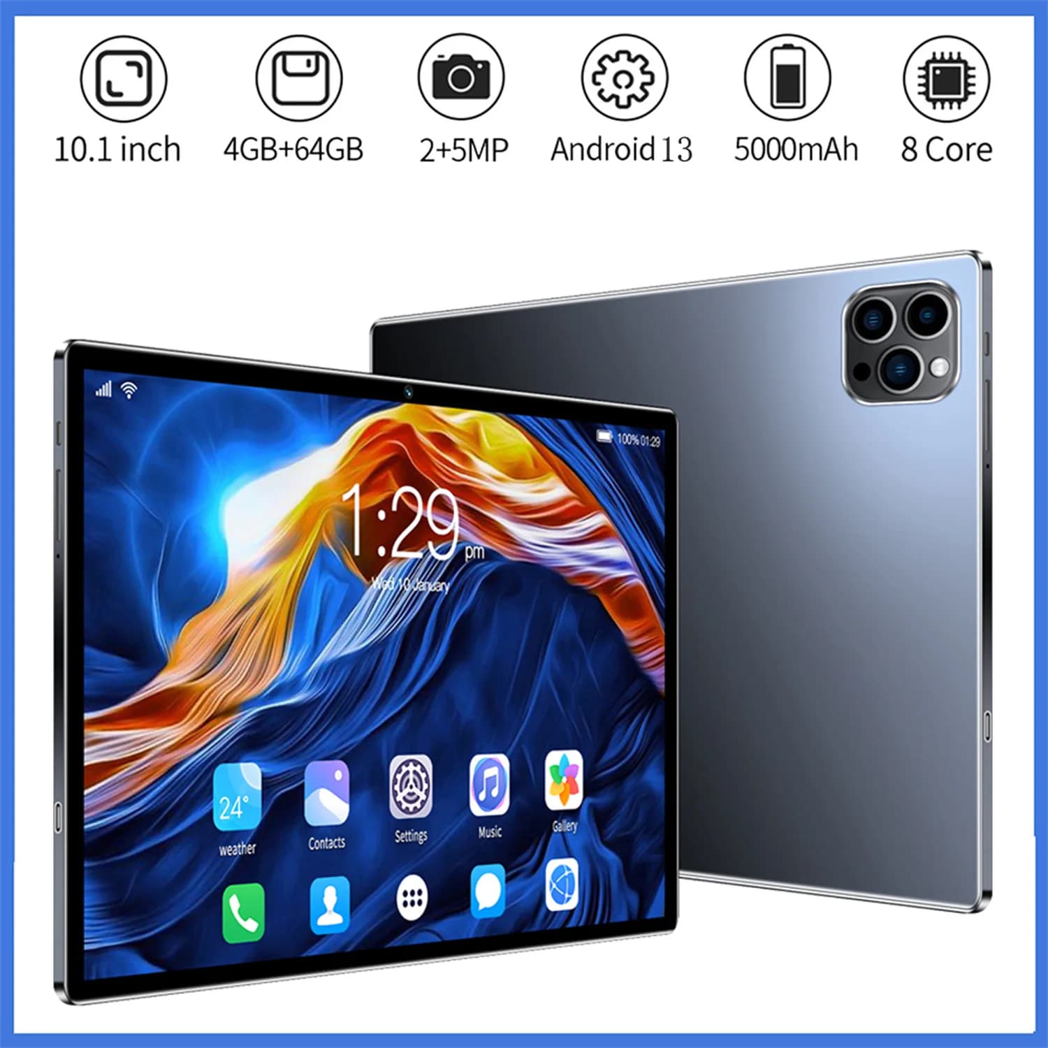 BDF P37 Nuovo Tablet Pc Android da 10.1 pollici Google Play Octa Core Doppia fotocamera Dual SIM 3G Telefonata Wifi Tablet 4GB RAM 64GB ROM