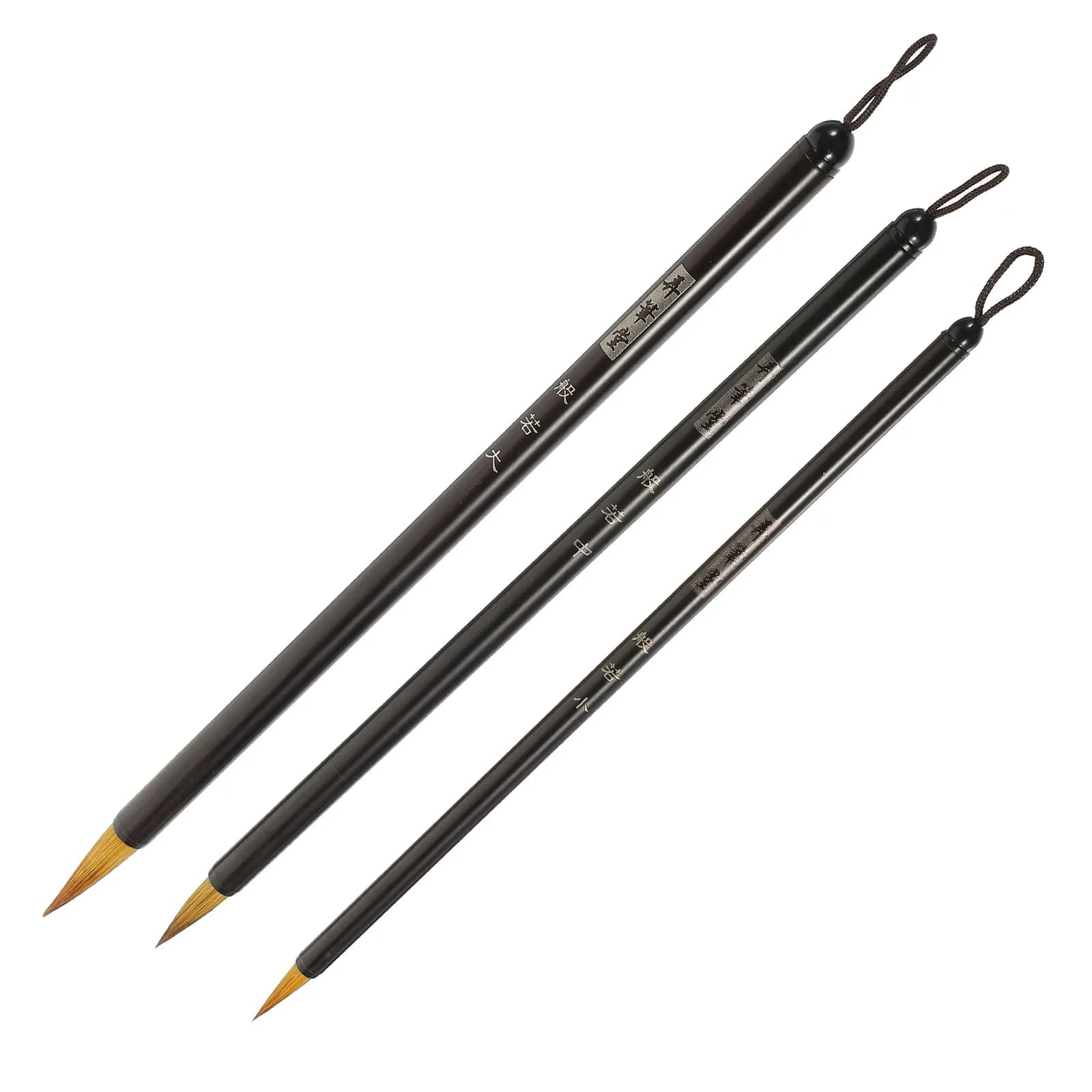 3Pcs Chinese Calligraphy Hair Traditional Calligraphy Writing Ink Brush Pen Set for Artists Beginners