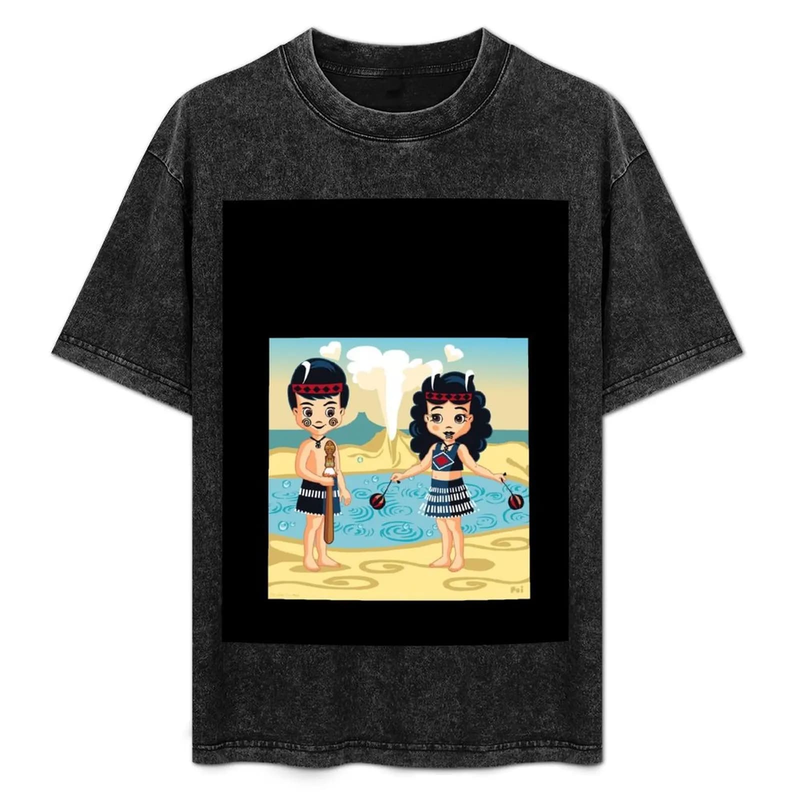 Poi e Haka in Geyserland, Nuova Zelanda T-shirt basic per outfit da tutti i giorni