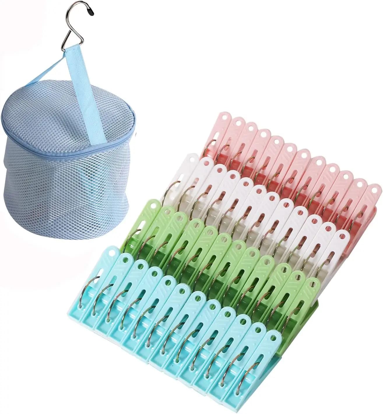 Pack of 48 Springs for Plastic Carbide Resistant with Bag Holders for Laundry Open, Handicraft and Sealing Foods