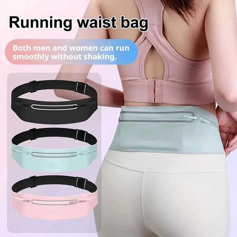 Running Waist Bag Sports Waist Pack Wallet Adjustable Men Women Running Pouch Belt Phone Holder Gym Bag Invisible Waterproof Bag