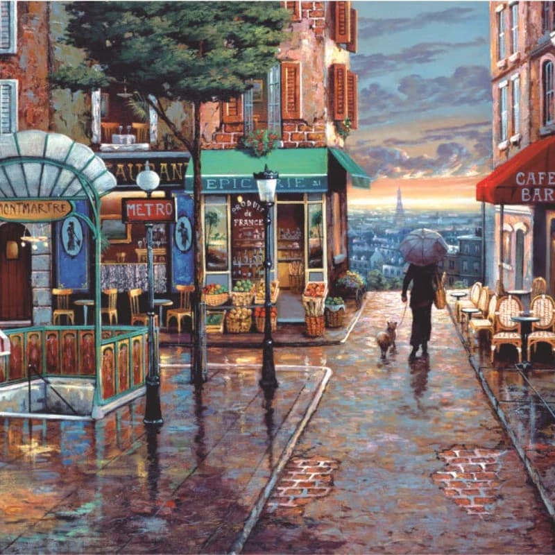 Mini Jigsaw Puzzle 1000 Pieces for Adults Kids Romantic Town Puzzle Toy Family Game Famous World Oil Painting Home Decoration
