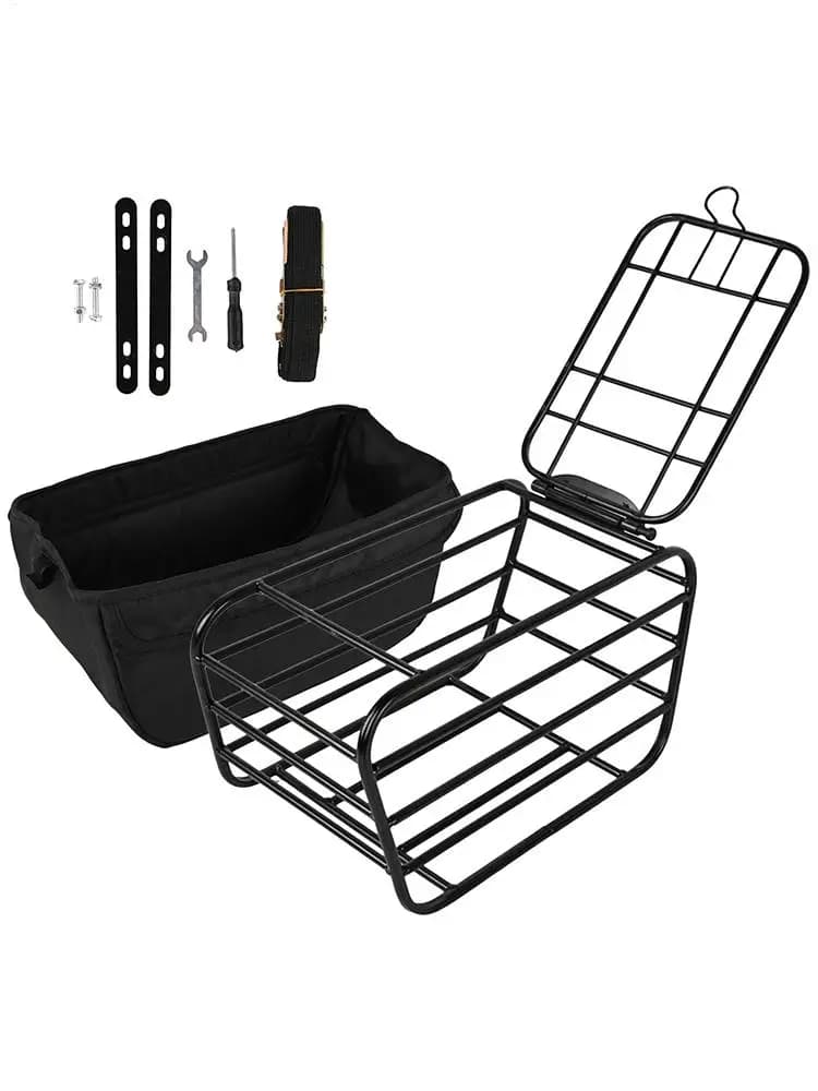 Bike Rear Basket Heavy Duty bicycle Rear Organizer Pet Carrier Cargo case For Cycling Riding outdoor camping Groceries Daily