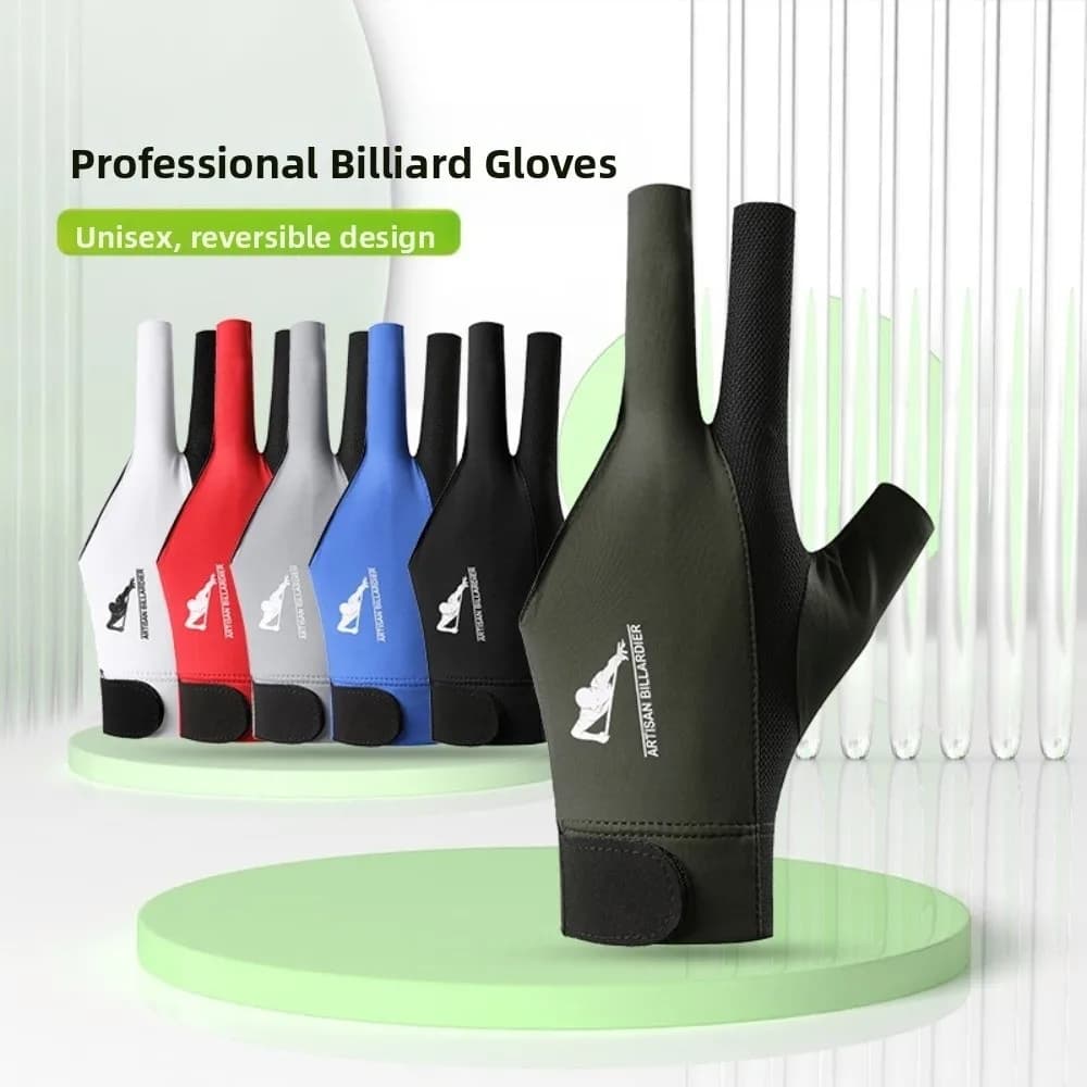 1 pz guanto da biliardo a tre dita guanto da biliardo elastico traspirante guanto da allenamento antiscivolo resistente all'usura accessori per il fitness