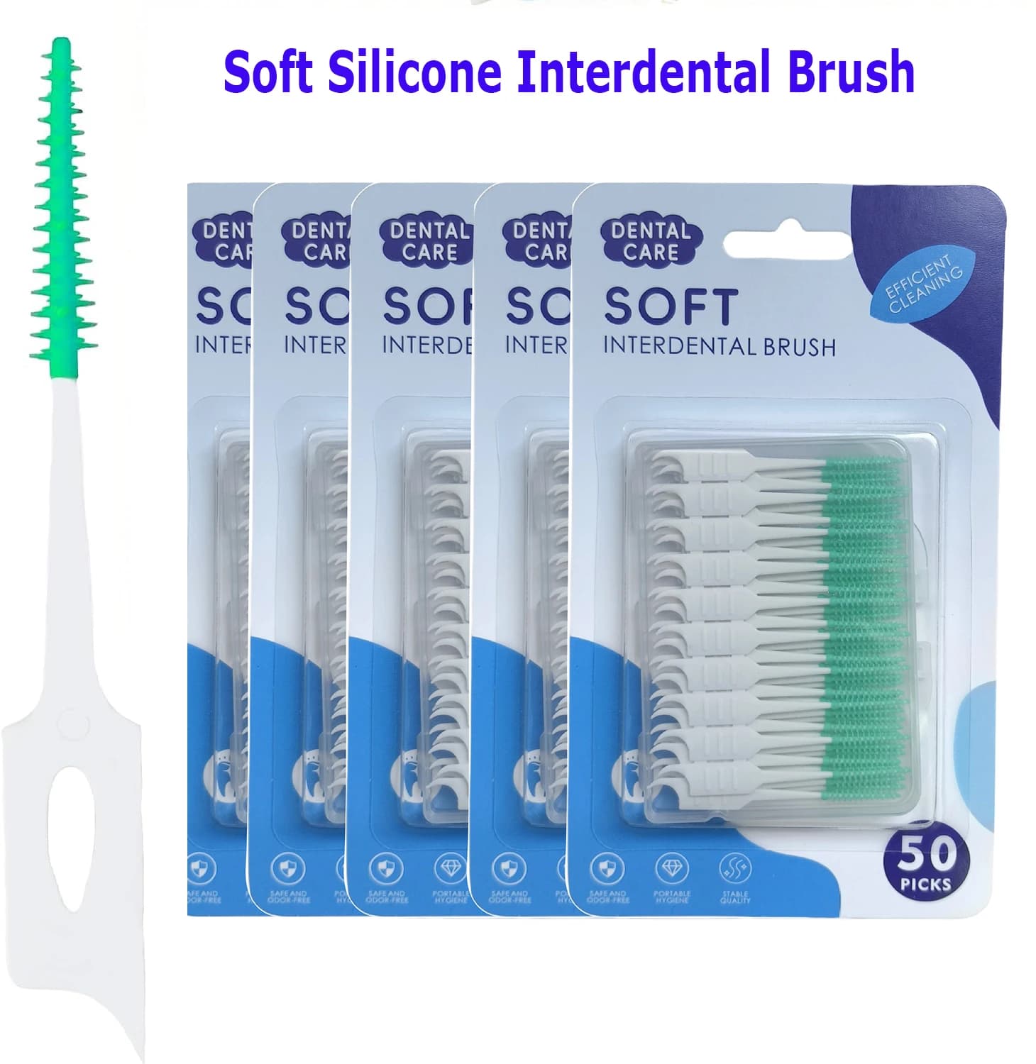 40 ~ 150PCS Silicone Spazzola Interdentale Usa E Getta Filo Interdentale Picks Pulizia Tra I Denti Morbido Hilo Dentale Spazzola Dentale Stuzzicadenti