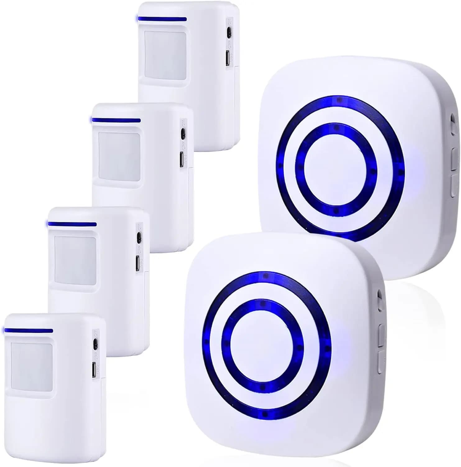 Sensore di movimento wireless Campanello Rilevatore di movimento Campanelli di allarme Sensore porta con sistema di monitoraggio dell'avviso di sicurezza con portata di 300 piedi