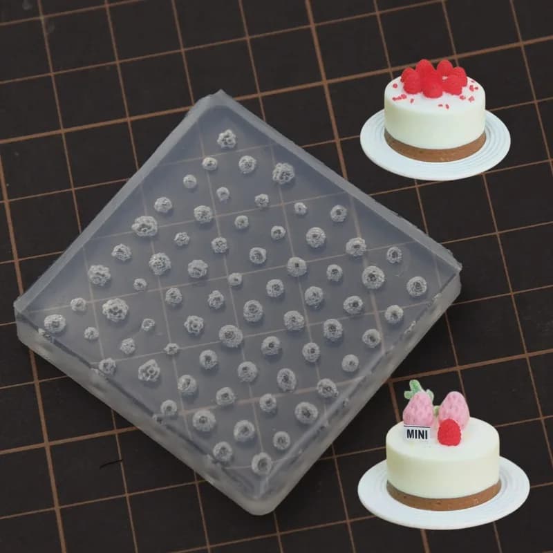 Mini Fruit Silicone Mold DIY Clay Raspberry Banana Apple Miniature Food Play Resin Epoxy Mold Cream Cake Accessories Mould
