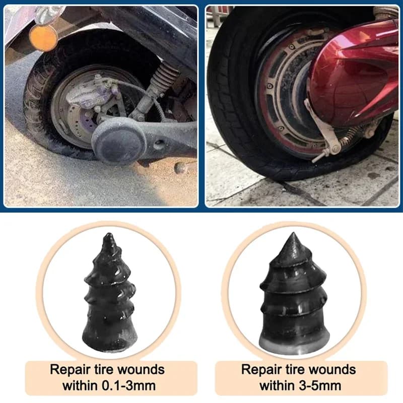 Kit Universale per Riparazione Pneumatici 10-30 Pezzi, Tappo per Foratura Pneumatici Sottovuoto per Moto, Auto, Camion, ATV, UTV, Strumento di Emergenza per Assistenza Stradale