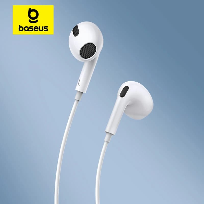 Baseus C17 Wired headset in-ear for Xiaomi Samsung NOTE 10 NOTE 20 S21 S20 Cellphones with microphone Wired headphones