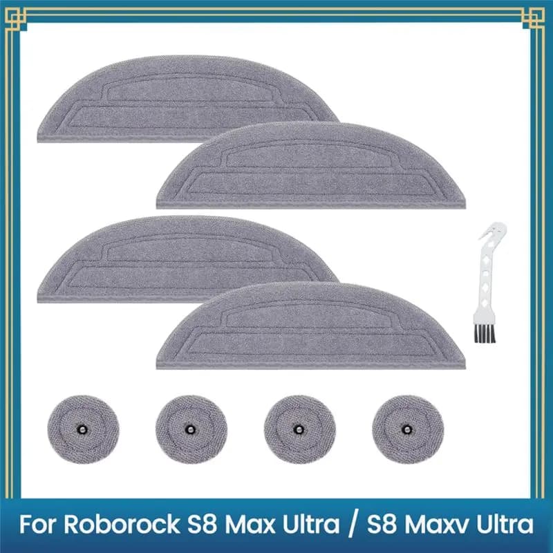 Panni per scopa vibranti ABVC + Panni per scopa Edgewise per accessori per aspirapolvere robot Roborock S8 Max Ultra / S8 Maxv Ultra