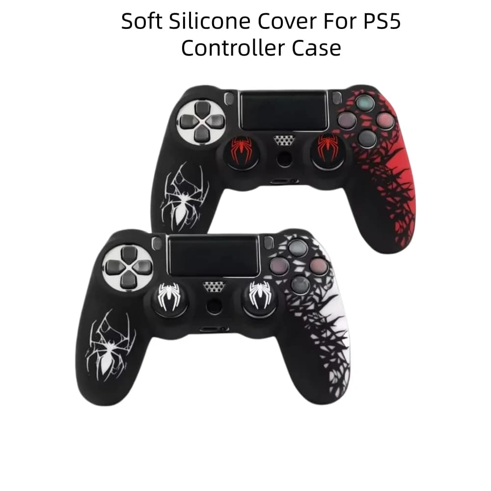 Silicone Case for PS5 Controller Protective Cover with 2 Thumb Grips Anti-Scratch Shockproof Gamepad Skin for PS5 Game Joystick