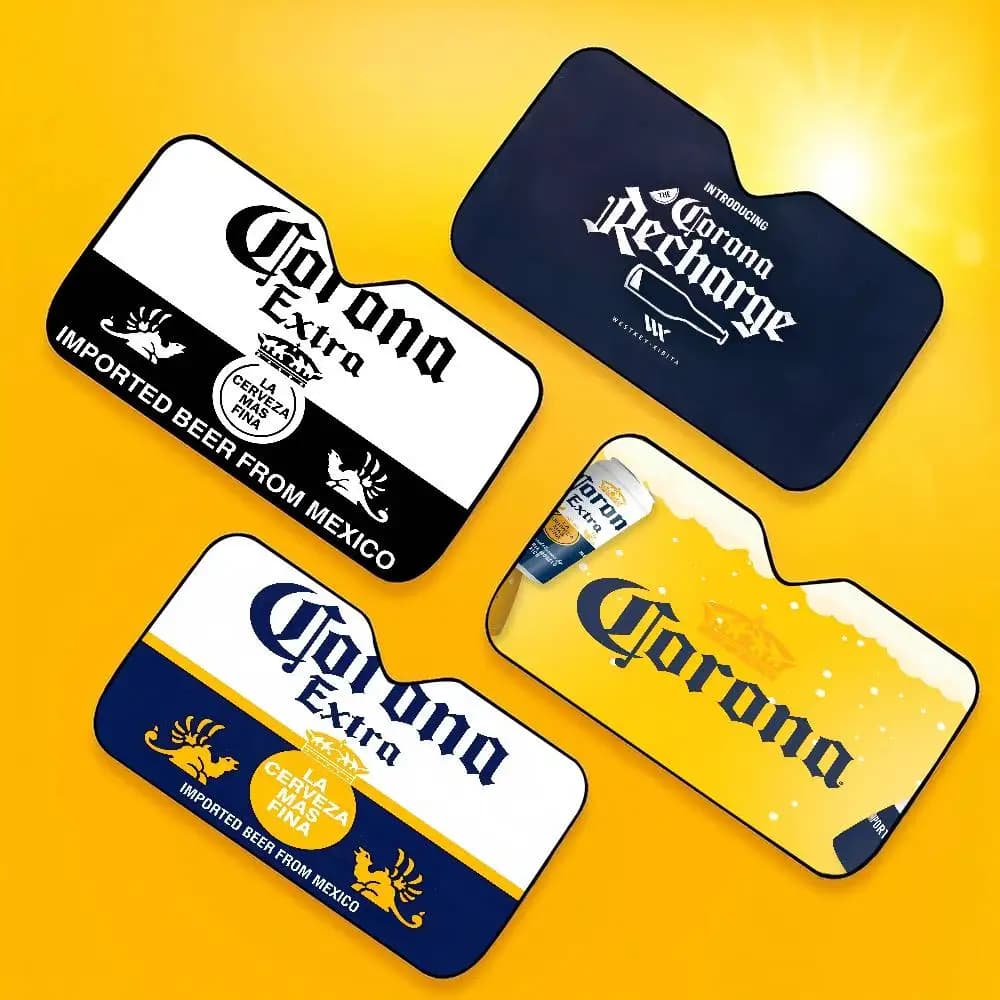 Parasole Pieghevole per Parabrezza Auto C-Corona E-Extra Beer, Copertura Anteriore per Auto, Protezione dai Raggi UV