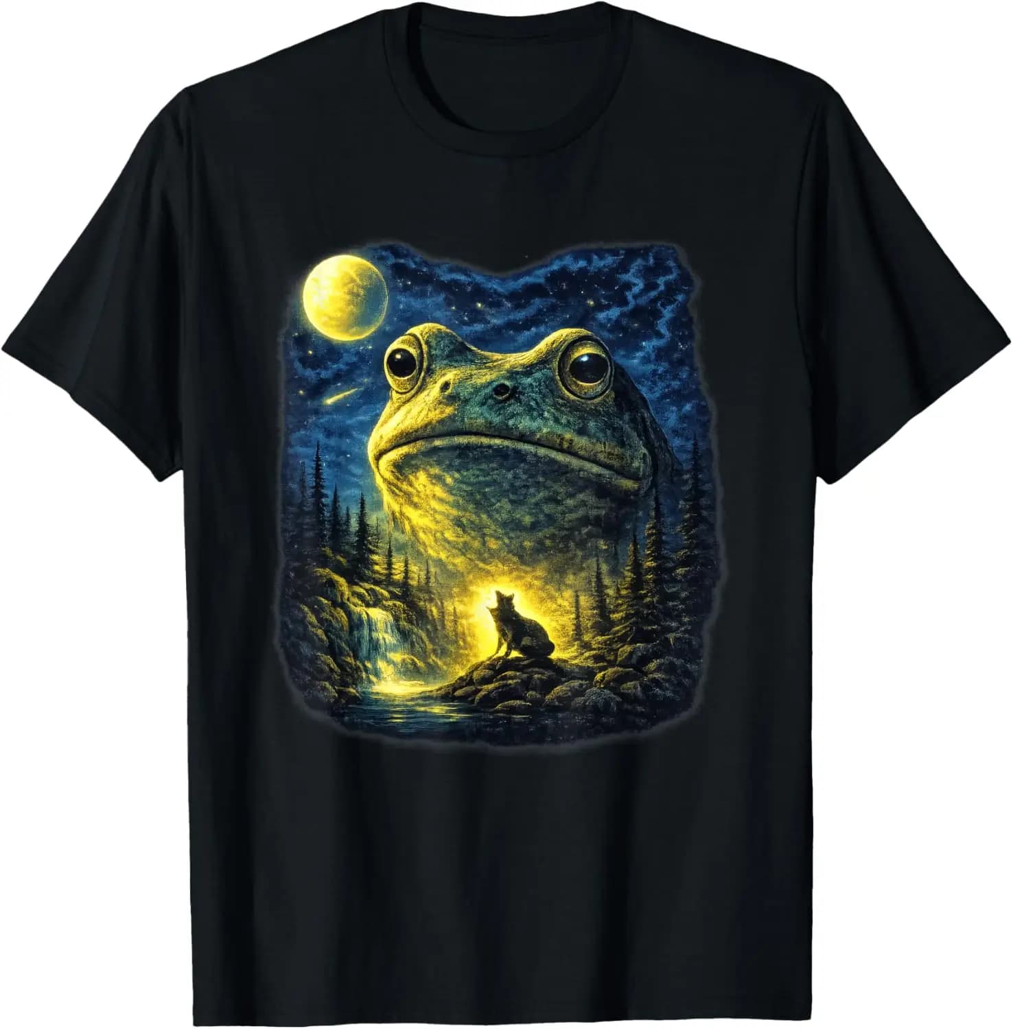 Frog Howling To Frogs Howl At The Moon Parody Meme T-Shirt