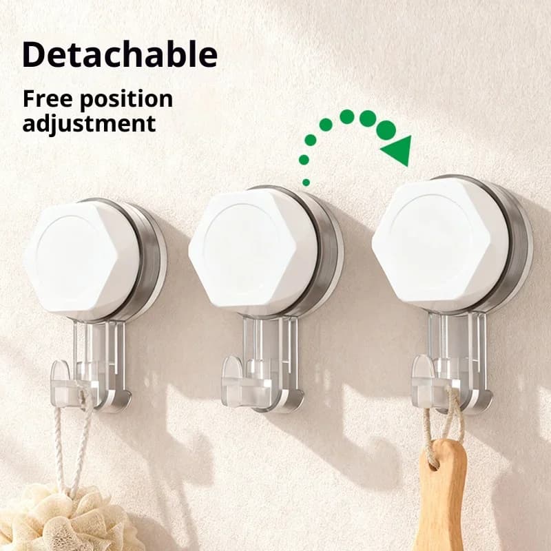 Gancio per Accappatoio da Bagno con Forte Ventosa, Supporto Autoadesivo da Parete, Appendiabiti Adesivo