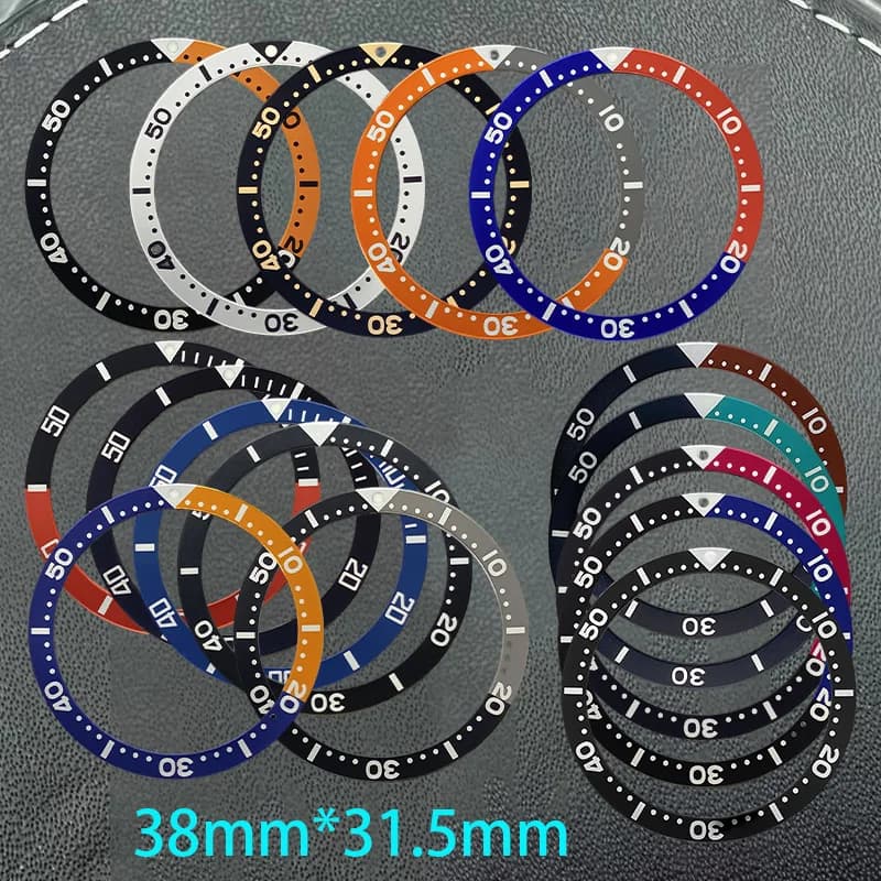 38mm Customized SKX007 Bezel Aluminum Ring SRPD Flat Bezel SRPD Watch Cases Replace Parts 38mm * 31.5mm with SKX Adhesive