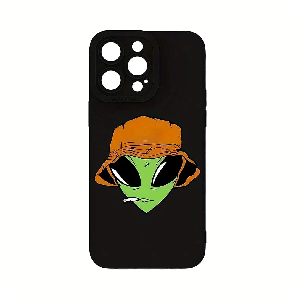 Alien funny pattern phone case suitable for iPhone 17 16 15 14 13 12 11 Pro/Max/Plus anti drop and shockproof back cover