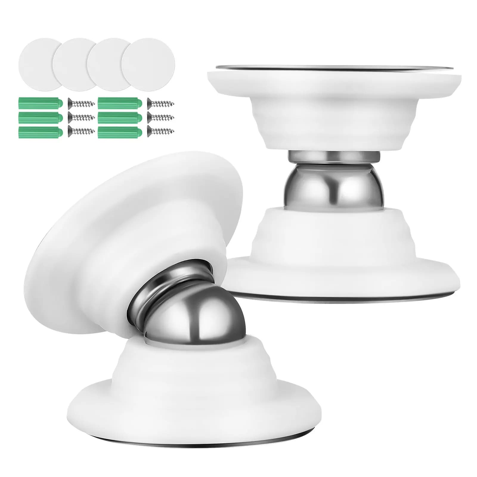 2 set di fermi magnetici per porte, senza foratura, adesivi, da parete, per casa, camper, appartamento, protezione di sicurezza