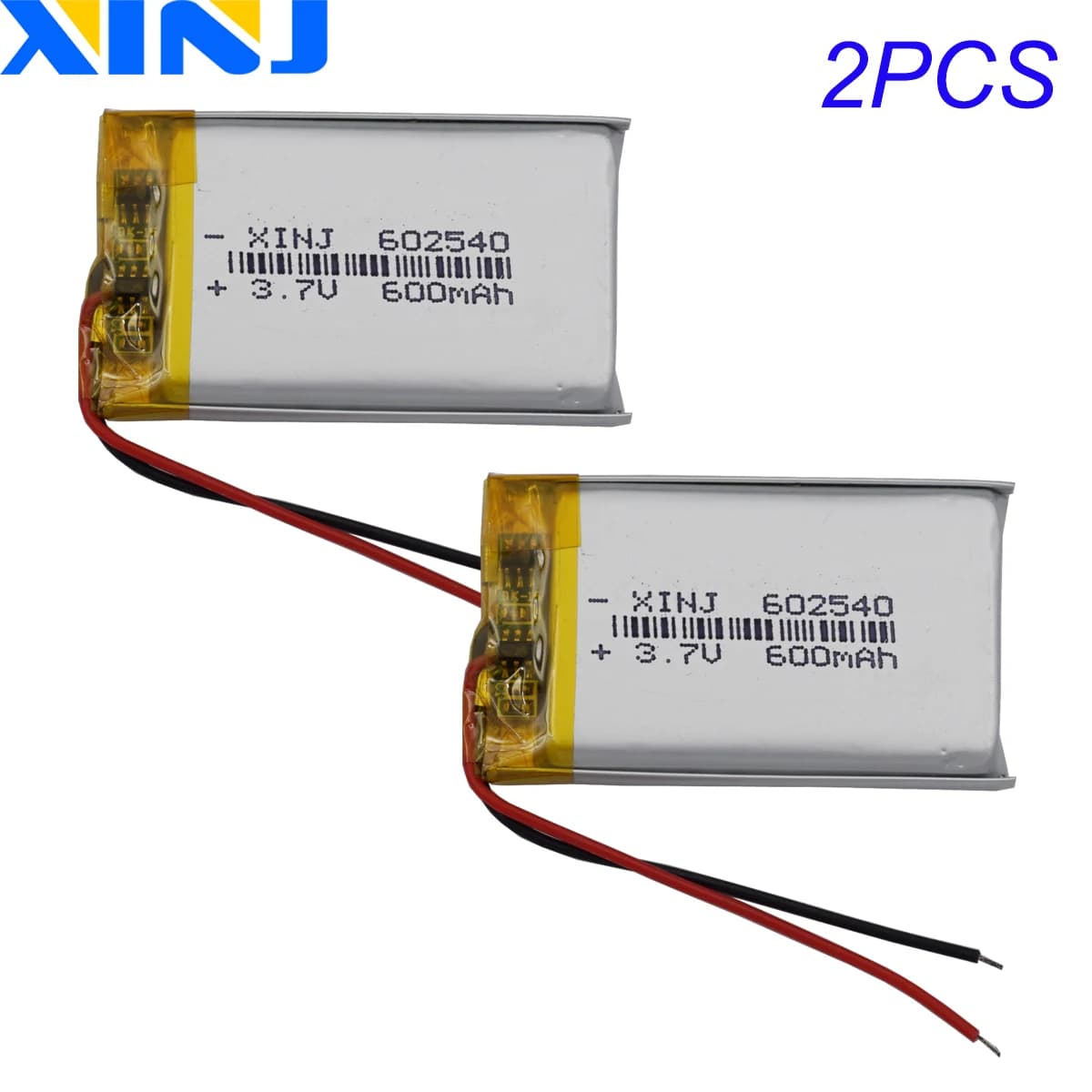 2 pieces 3.7 V 600 mAh 2,22 Wh 602540 Replacement Battery Li-Polymer Li Lipo for GPS Speaker Bluetooth Car Camera Mp3 MP4 DashCam LED