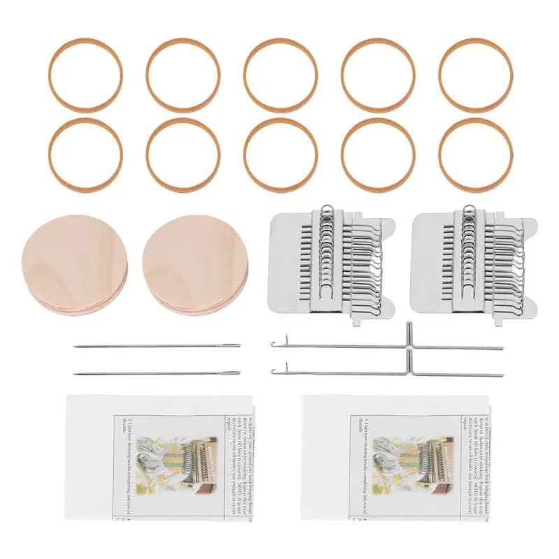 CHCH 2 Sets Small Loom Speedweve Type Weave Tool DIY Wooden Speedweve Darning Tool Mini Fun Mending Loom (14 Hooks)