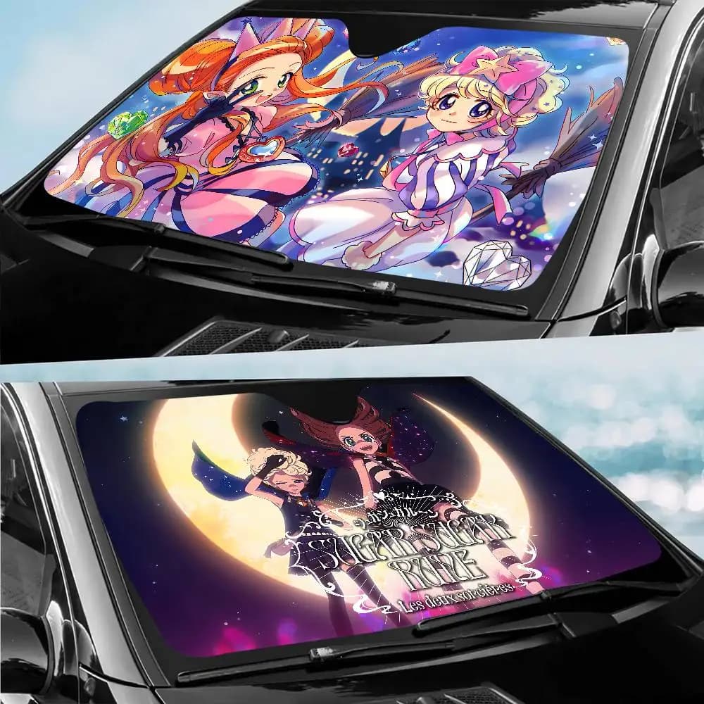 Parasole Pieghevole per Parabrezza Auto Anime Sugar Sugar Rune, Riflettore Portatile Traspirante Anti-UV