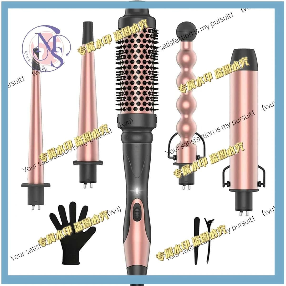 5 In 1 Curling Iron Wand Set, Instant Heating, With 4 Ceramic Barrels And 1 Curling Iron Brush