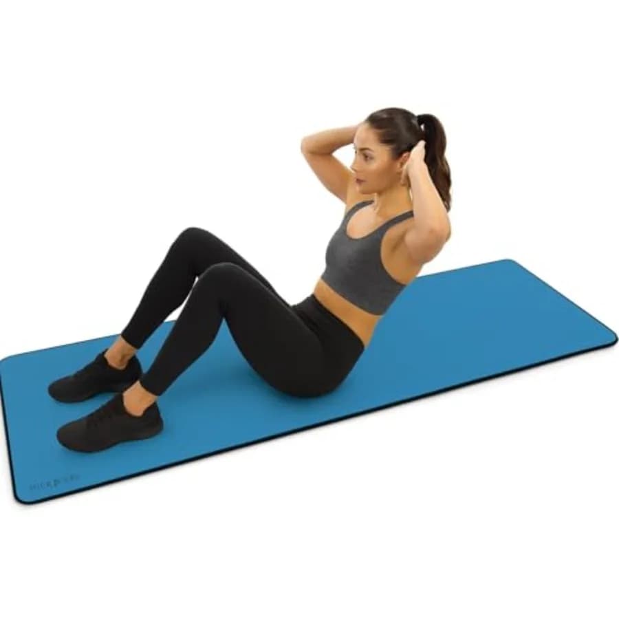 Tappetino fitness multiuso, in schiuma imbottita e antiscivolo per yoga, pilates, HIIT, resistente allo scivolamento e allo strappo, 24"x72" con