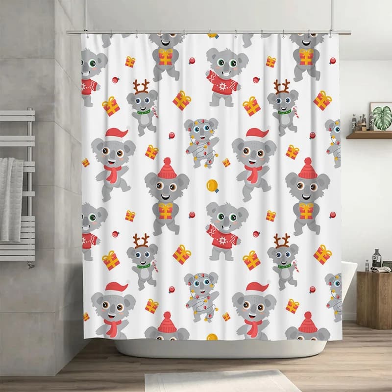 TU carino koala tenda da doccia impermeabile foresta animale set di decorazioni per il bagno moderno fattoria natura fauna selvatica modello sfondo