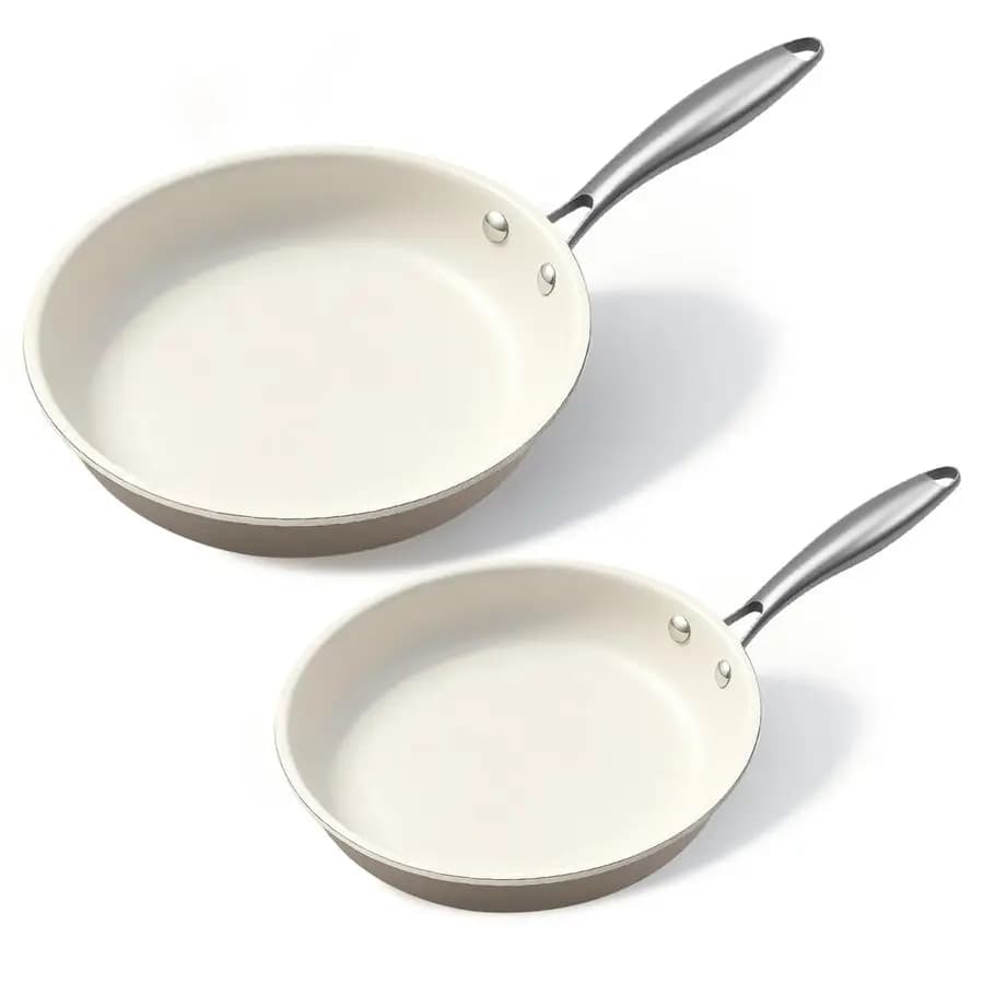 10.25 inch ceramic non-stick pan, without PFAS, non-toxic, suitable for oven and induction, aluminum.