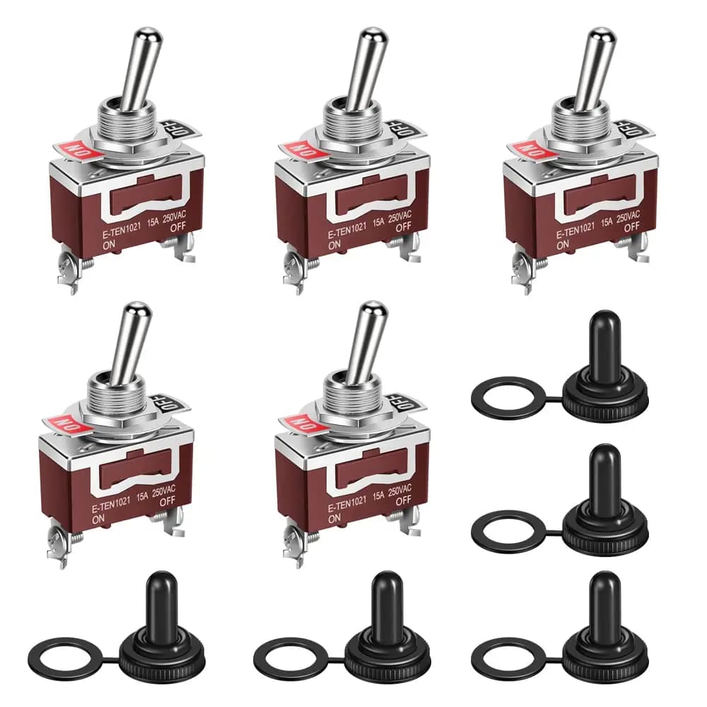 Interruttore a levetta impermeabile 30A 12VDC/15A 250VAC DC Marine SPST Interruttore ON/OFF a 2 vie con coperchio del tappo del bagagliaio resistente alle intemperie per auto Auto B