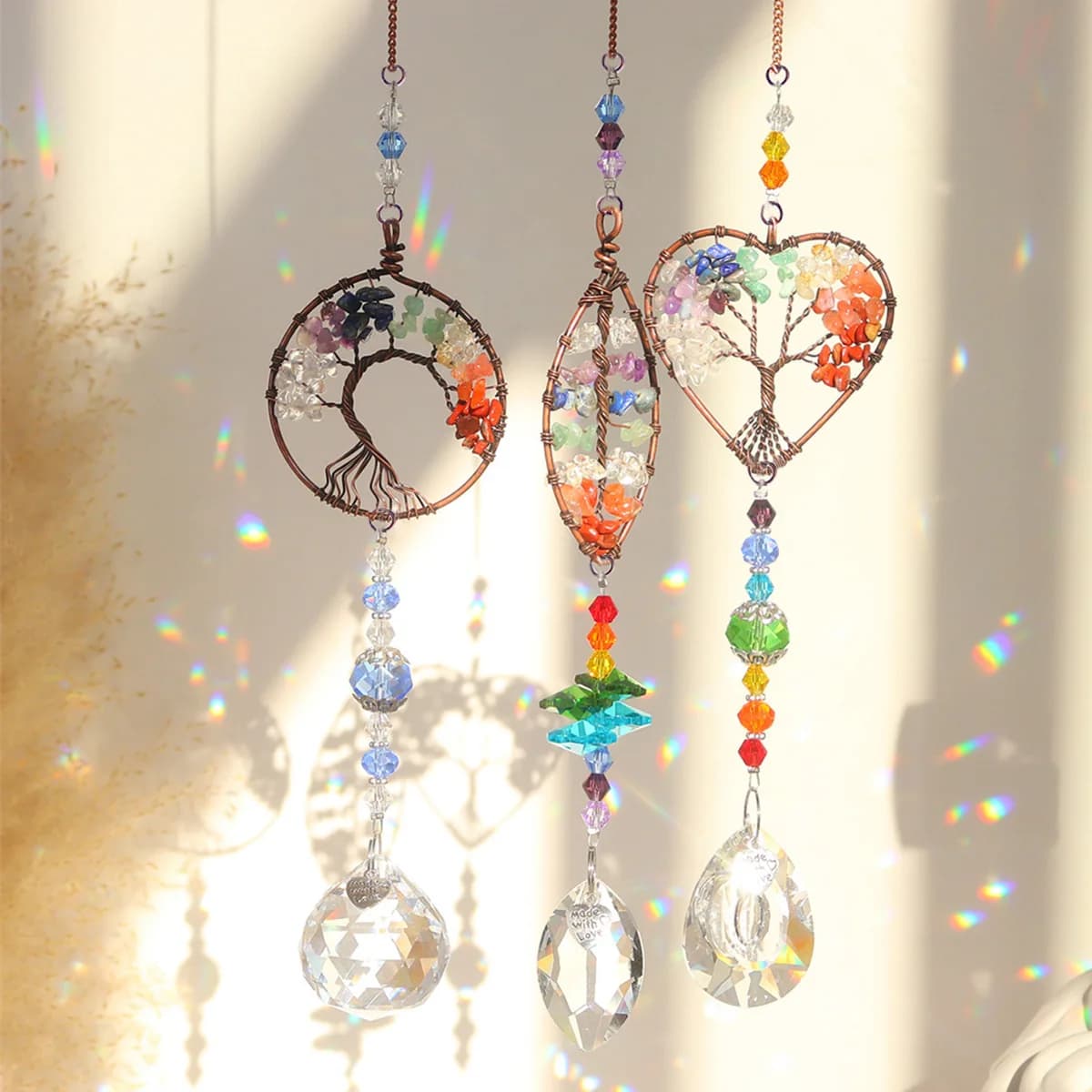 Fashion tree of life series pendant sun catcher light and shadow dream window crystal pendant decoration pendant
