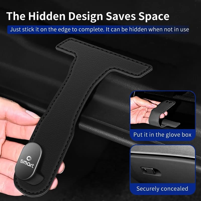 Car storage passenger glove box leather hook For Smart Fortwo 451 450 453 EQ Forfour Coupe Cabrio Crossblade ROADSTER
