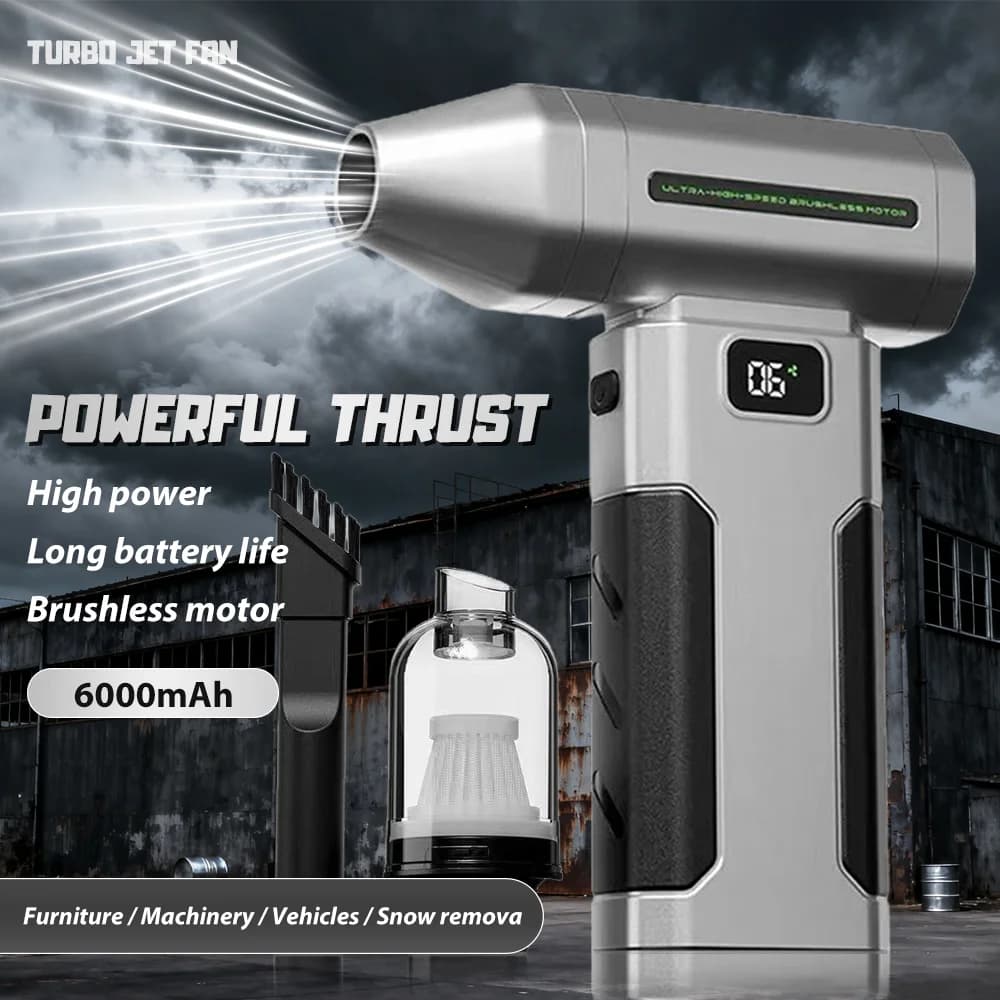 Ventilatore a getto turbo regolabile a 5 velocità Potente aspirapolvere per spolverino per PC/tastiera/casa/auto Soffiatori per spolverino per pulizia aria