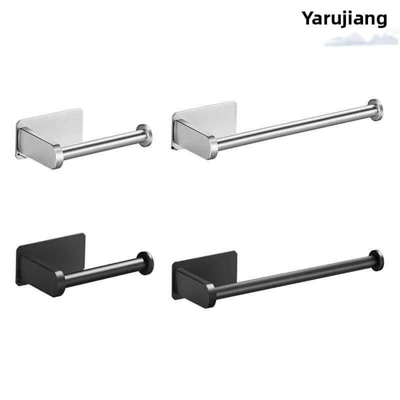 Wall-Mounted Toilet Paper Holder 304 Stainless Steel Bathroom Tissue Rack Paper Towel Holder Punched Nail-Free Storage Rack
