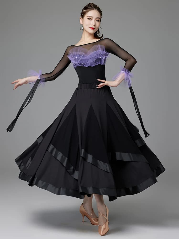 2023 Woman Modern Dance Skirt Ballroom Dance Practice Clothes Top Waltz Dance Clothes Women's Dance Clothes LY5198+LY6052