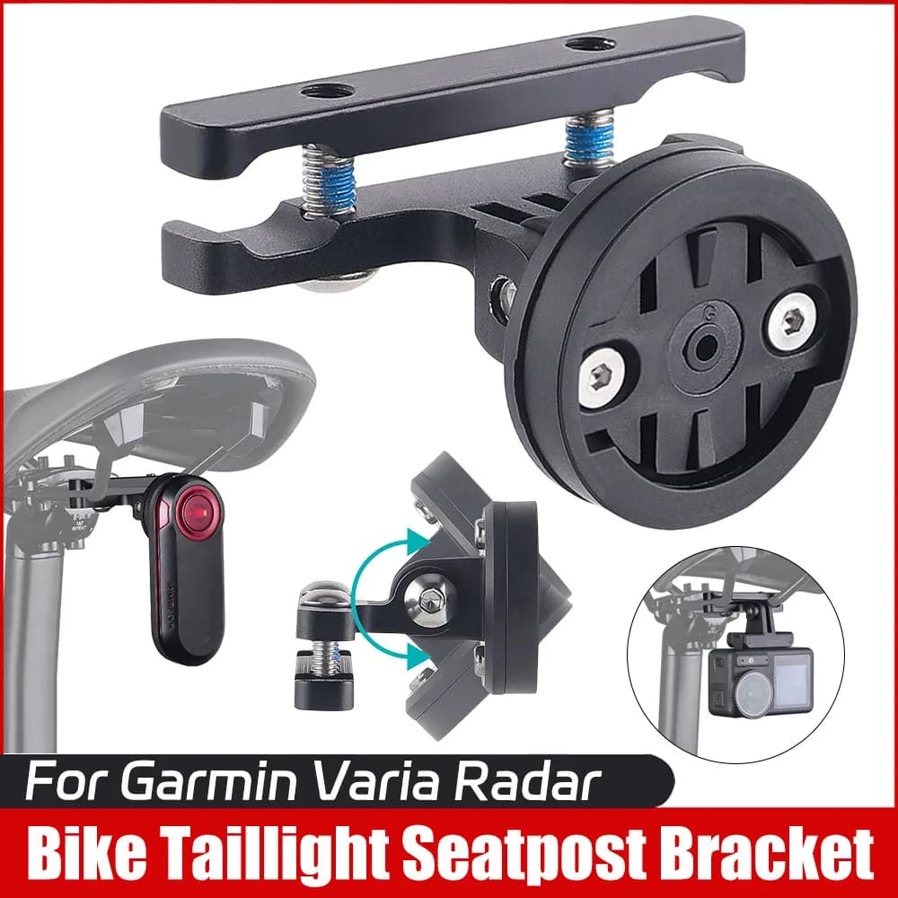 Supporto per Luce Posteriore Bici Garmin Varia Radar, Staffa per Reggisella con Angolo Regolabile, Accessori per Ciclismo