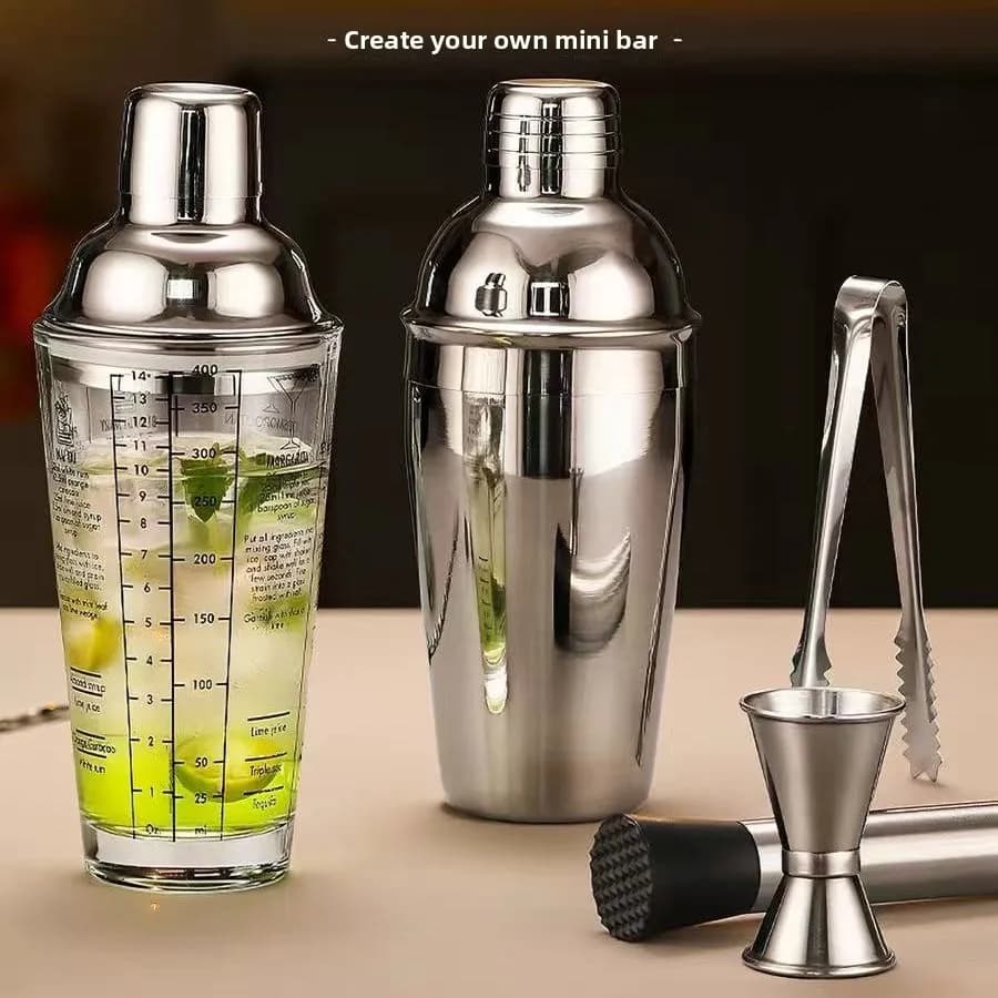 Stainless Steel Cocktail Shaker Handheld Mixer Cup Bar Tool Cocktail Making Equipment Snowe Kettle Shaking Wine Device