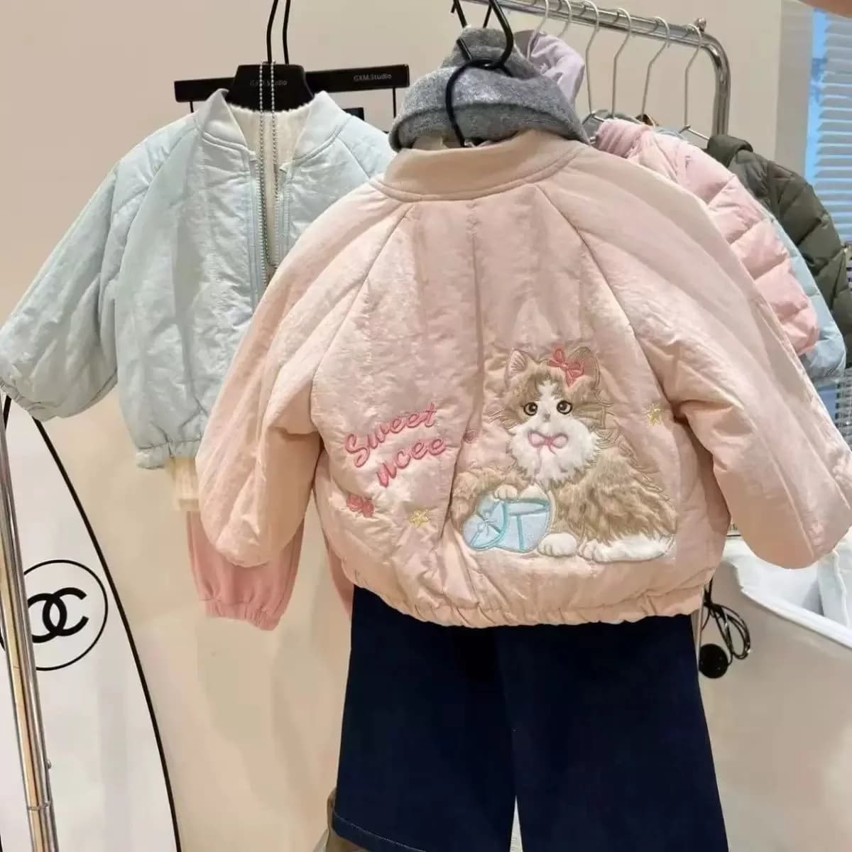 Giacca Foderata in Pile per Bambine, Autunno Inverno, Spessa e Calda, Imbottita in Cotone con Cartoni Animati, Abbigliamento Invernale per Bambine