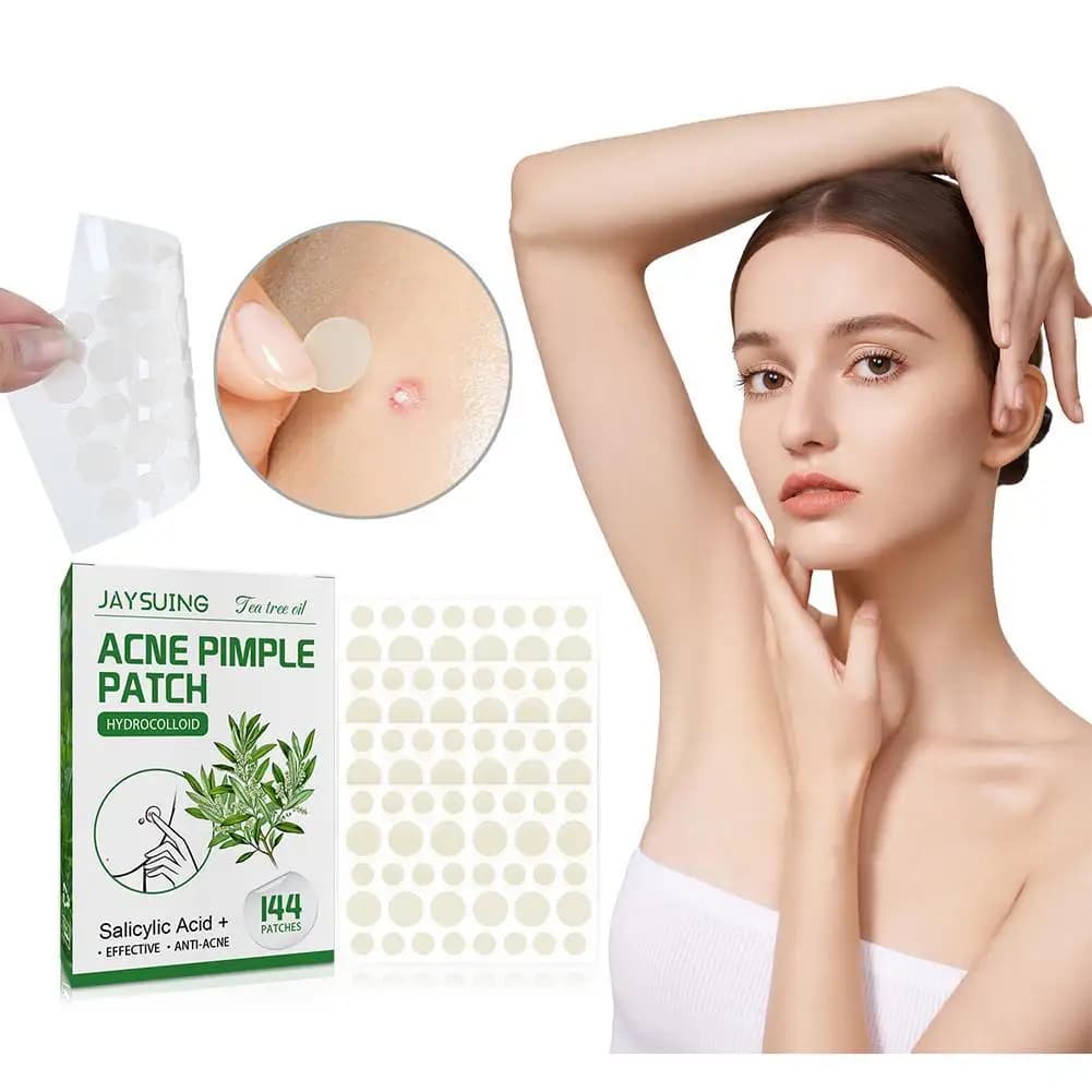 144 pz Acne Brufolo Toppe E Stemmi Traslucido Opaco Idrocolloide Acido Salicilico Olio D'albero del Tè Per L'acne Infiammate Migliorare i Punti Bianchi