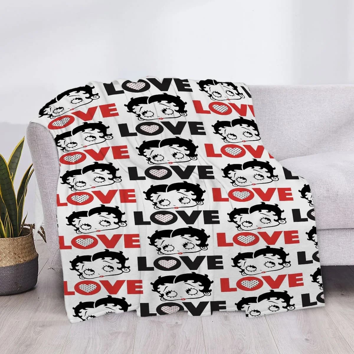 Custom Blanket 1Bettys- Sofa Blankets Home and Boop1 Decoration Throw Bed Knee Anime Fluffy Soft Luxury Throws Children's Cute
