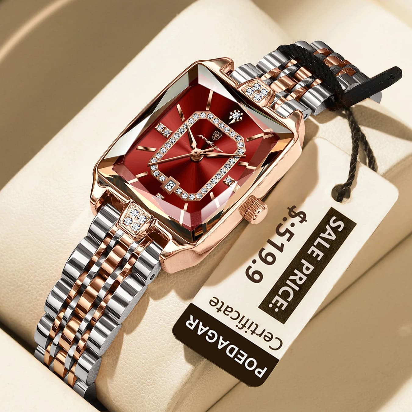 POEDAGAR Women's Luxury Rectangular Watch Waterproof Women's Watch Simple Women's Quartz Watches