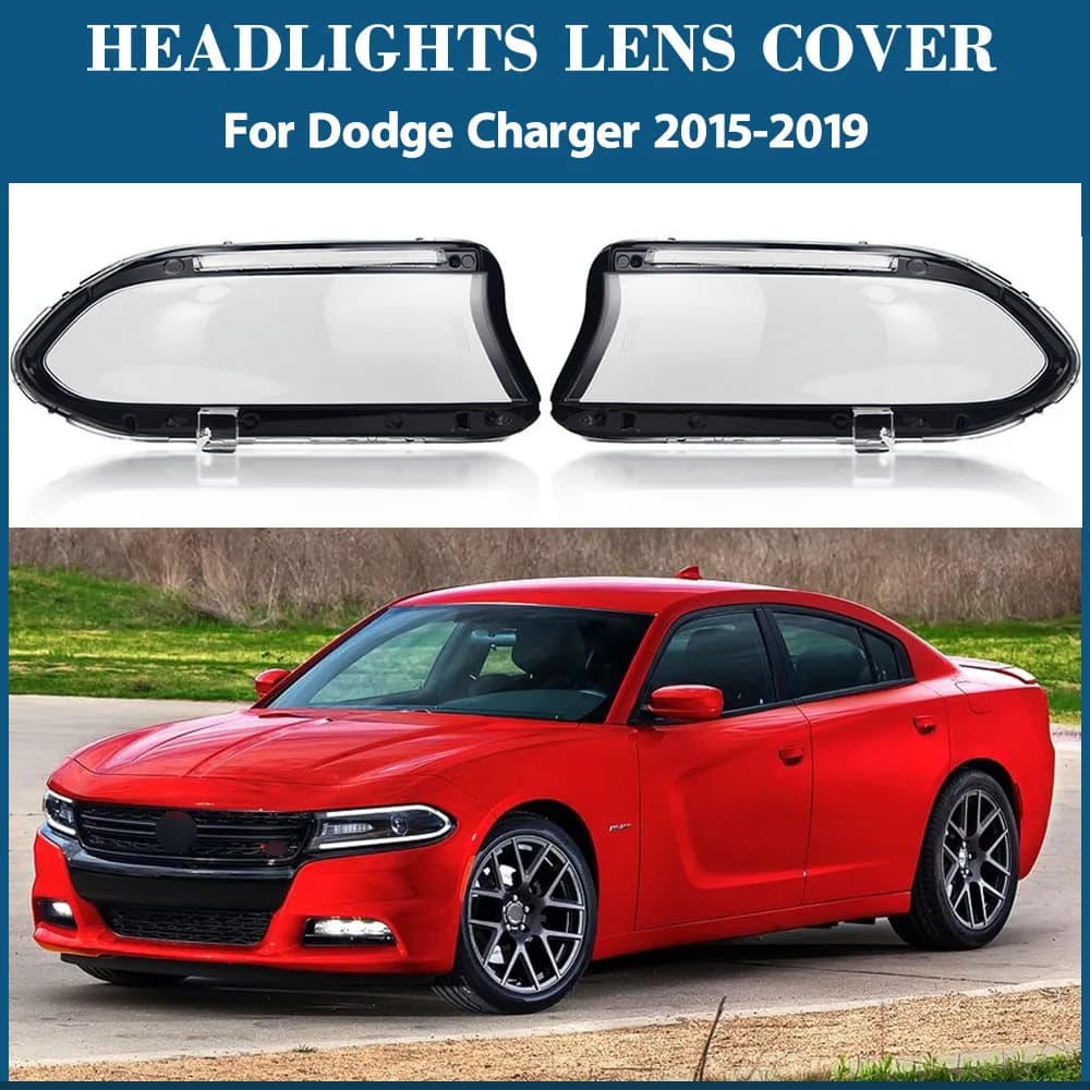 For Dodge Charger 2015 2016 2017 2018 2019 Lampshade Headlight Shell Headlamp Lamp Cover Transparent Replace Original Shade Lens