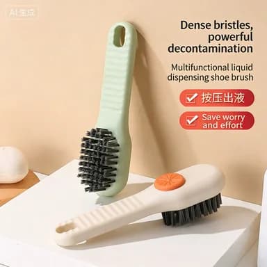 Spazzola multifunzionale per scarpe, con sistema di erogazione automatica del liquido a pressione per la pulizia delle calzature.