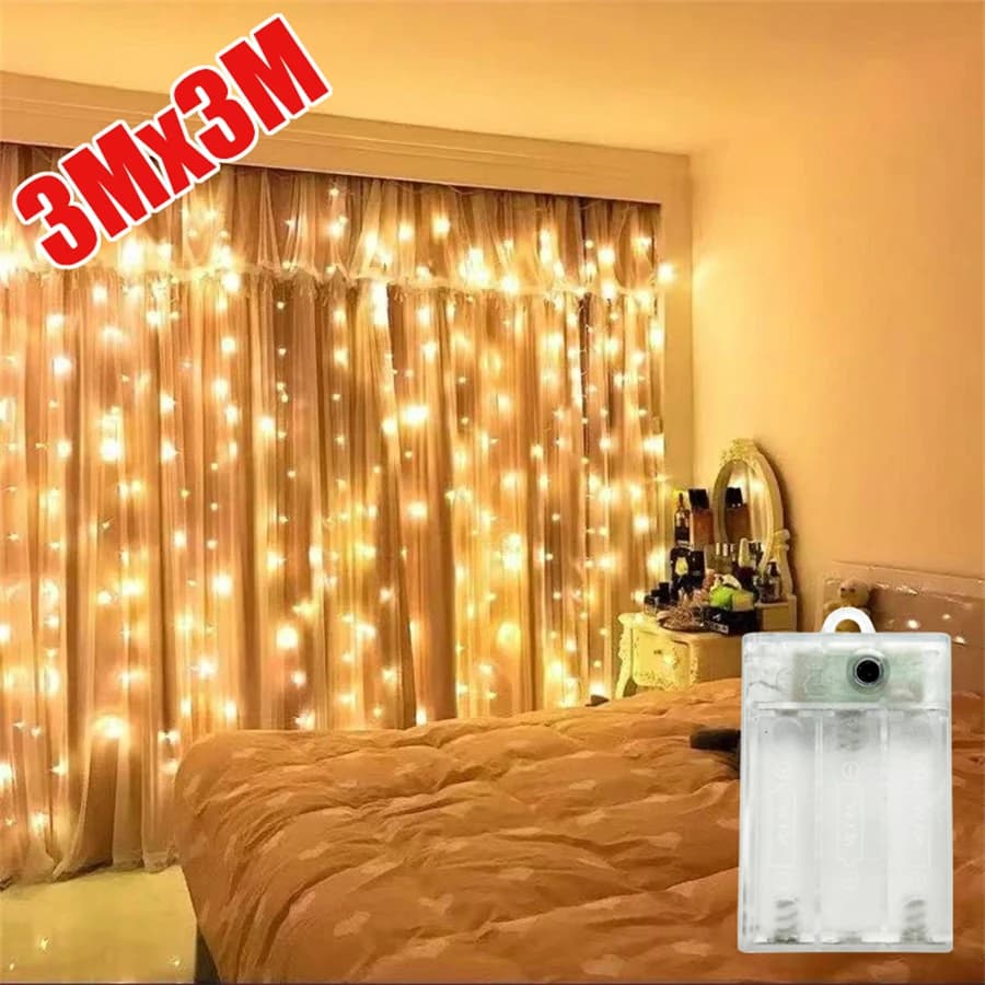 Luci a Batteria per Matrimoni e Casa, Luci a Tenda con 8 Modalità, Ghirlanda LED, Luci Fatate per Decorazione Camera da Letto