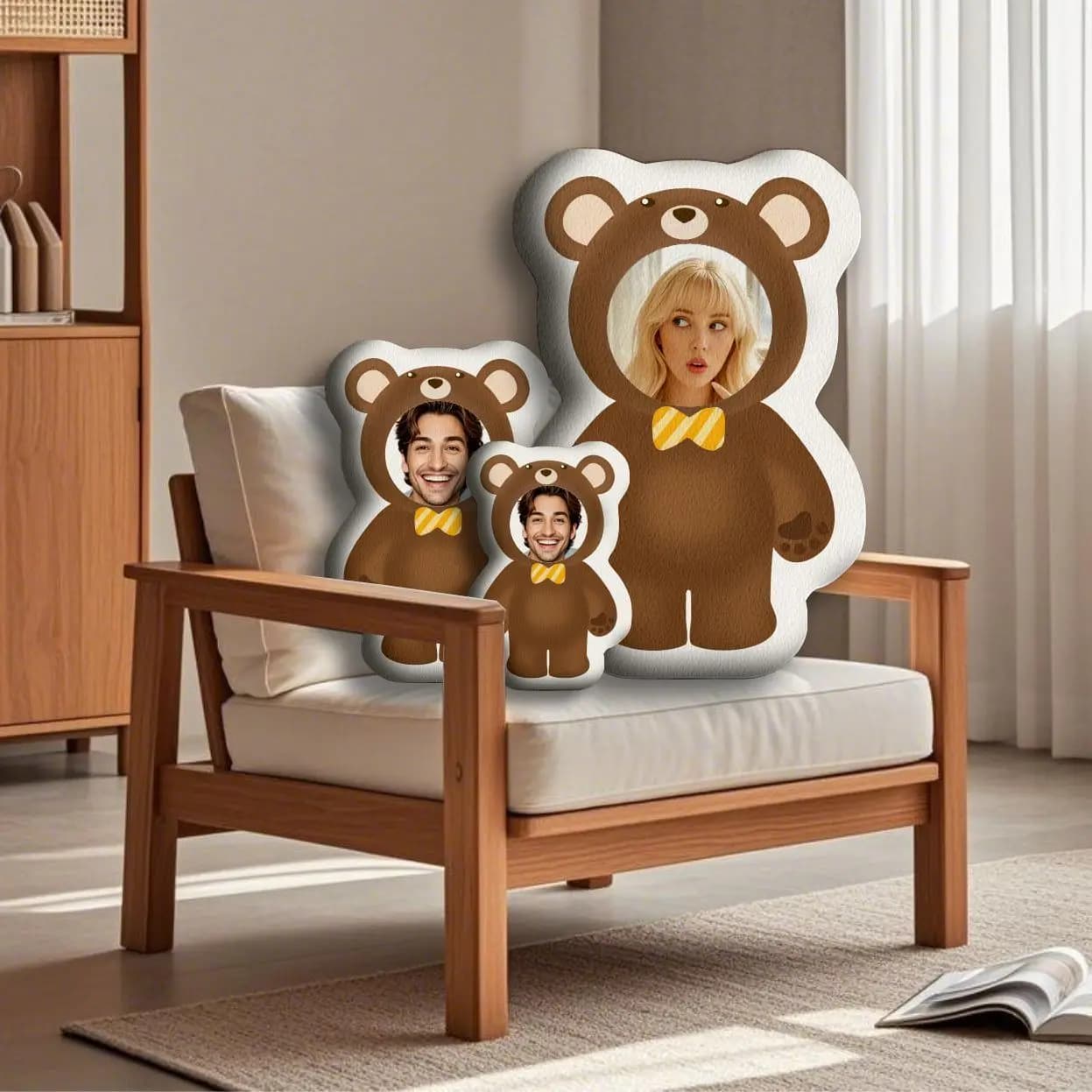Cuscino personalizzato a forma di orso bruno - il regalo perfetto per uomini e donne