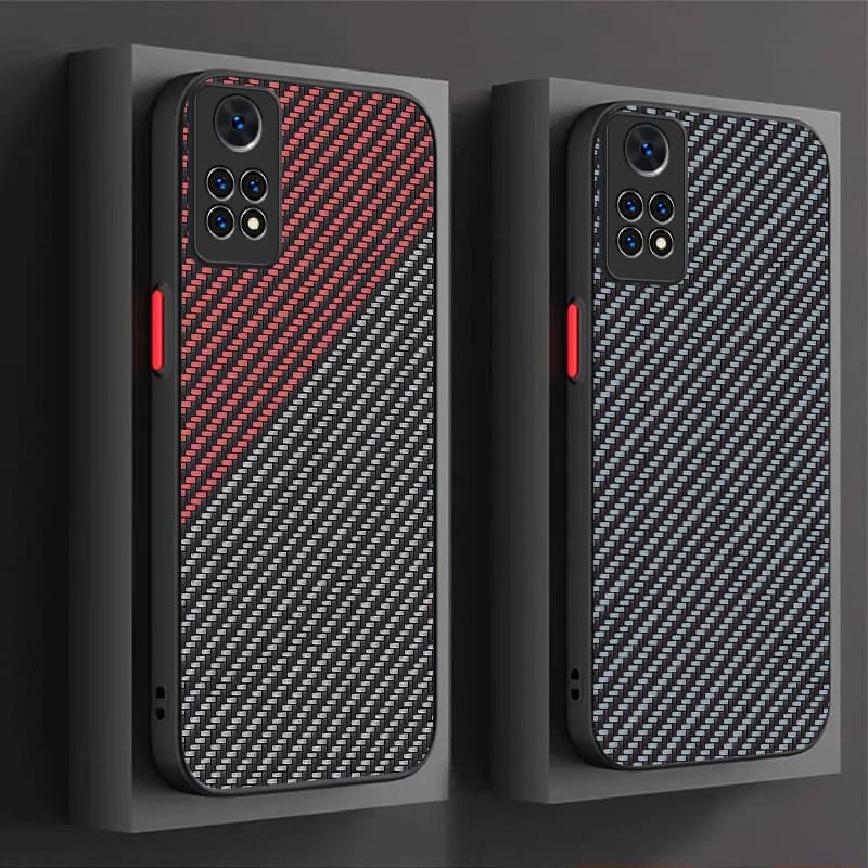 Custodia opaca per Xiaomi Redmi Note 14 11 12 13 Pro Plus 5G 12S 11S 10S 10 9 Redmi 14C 13C 12C 12 4G A3 A3X Immagine in vera fibra di Kevlar