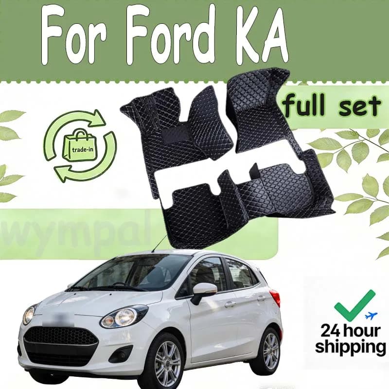 LUSSO Custom Artificial Leather Car Car Mat for Ford KA 2014 2015 2016 2017 2018 2020